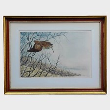 Leon Danchin "Woodcock Flying"  French Visual Artist Signed 135 Of 500
