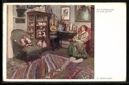 Postcard dolls display case - dolls,