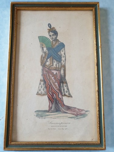Gravure xixème aquarellée - xixème,