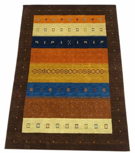 Tapis gabbeh marron bleu - tapis, or