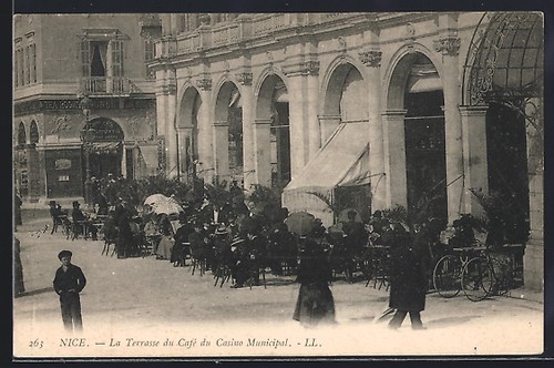 Cpa nice terrasse du - la, café