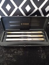 Parure 3 Stylos Parker Sonnet Plume Bille Rollerball Fountain Ballpoint Pen Set