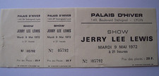 ROCK Memorabilia JERRY LEE LEWIS  Authentique Ticket Concert LYON 9 Mai 1972