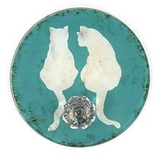 Joli crochet mural animal en verre avec fond effet vintage cheval vache etc