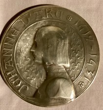 JOAN Of ARC Brass Bronze MEDALLION Commemorative O. YENCESSE French Sculptor