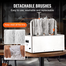 VEVOR Sèche-Verres Polisseuse Appareil À Essuyer Et Polir 8 Brosses 660 Tasses/H