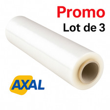 3 ROULEAUX 600 METRES DE FILM ETIRABLE TRANSPARENT 45CM (étiré)