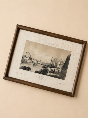 Gravure ancienne marseille vue - gravure,