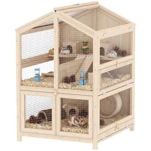 Wooden hamster cage - 3, tier