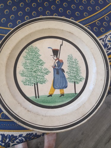 Assiette faïence ancienne - assiette,