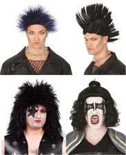 Punk Rocker Perruque Rock Star Cheveux Métal Sid Vicious 70s 80s Costume Mulet