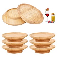6pcs Verre Vin en Bois Planche