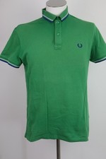 Polo Fred Perry Homme Coton Taille 44 112CM Chemise Man Casual Vintage Verte