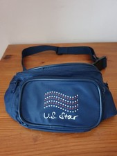 Sacoche banane collector US STAR en synthétique bleue neuve 5 poches 22x13 cm