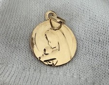 Pendentif or massif 18 carats - Marie et l'enfant - catholique - médaille