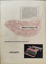 Olivetti Lettera 22 Publicité 1951 Originale Machine À Écrire Piuma