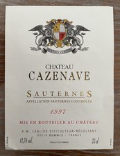 Étiquette Château Cazenave
