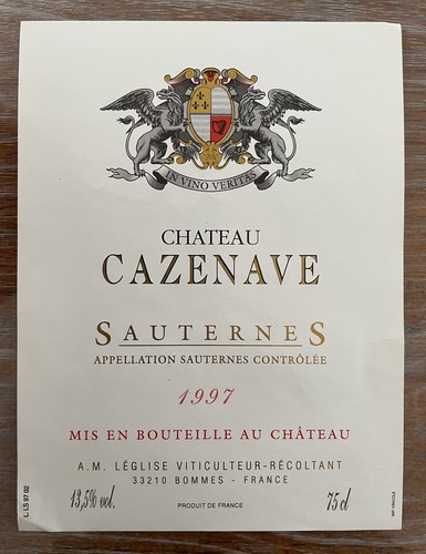 étiquette château cazenave - Étiquette,
