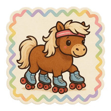 Poney Shetland sur patins à