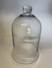 Large 10” Tall Glass Cloche Dome 7” Wide With Knob Handle Decor Display Holiday