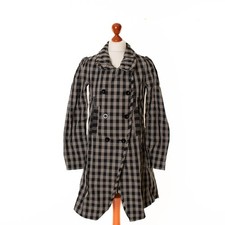 Manteau veste gris à carreaux