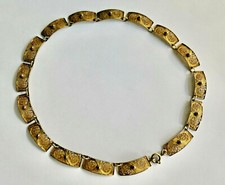 COLLIER FILIGRANE ARGENT MASSIF VERMEIL POINÇON 800 BERBÈRE ETHNIQUE .