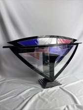 SIGNED Acrylic Abstract Art Triangle Sculpture  In The Style Of Jon Kuhn
