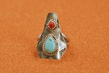 bague argent turquoise corail