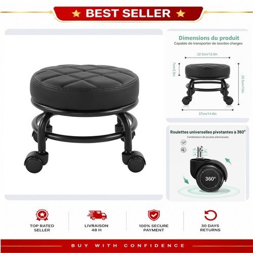 Tabouret roulant bas - , furwoo
