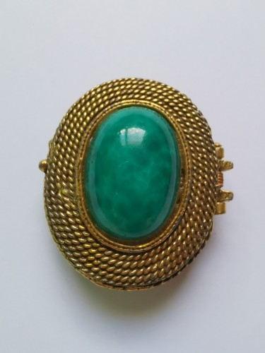 Pilulier boite dorée cabochon