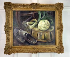 PAINTING / OIL ON CANVAS BY THE ALSATIAN PAINTER " LOTTY VISSE" STILL LIFE
