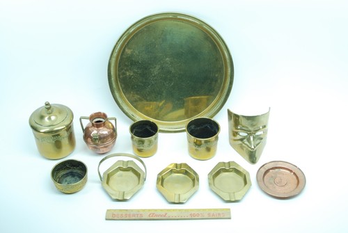 Lot objets cuivre laiton - 11,