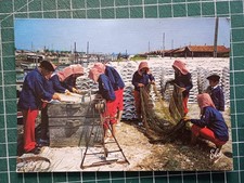 XH1584 CP circa 1987 chaulage des tuiles bassin d'Arcachon