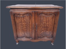 Chariot Mobile Bar En Bois Massif Intégral Et Original D'Époque XX Siècle