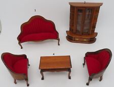 D BOX OF 5 WOODEN FURNITURE FOR DOLLHOUSE "dimensions in ad"