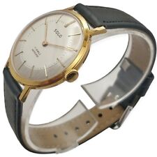 Solo 34mm 1960s Superbe Montre mécanique Vintage Calibre Lorsa 238 Bracelet Cuir
