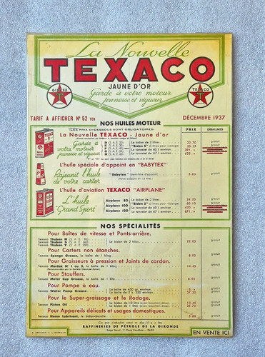 Affiche publicitaire texaco - affiche,