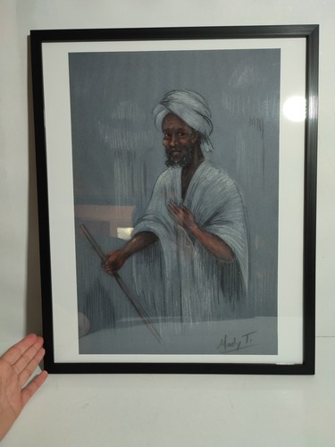Dessin orientaliste pastel - dessin,