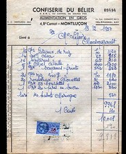 "MONTLUCON (03) Wholesale Supply "BELIER CONFISERIE" in 1950