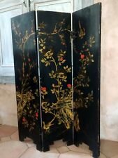 Screen 3 sheets lacquer of China 19th century 19th hxl: 120x95cm