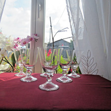 6 Daum Crystal Red Wine Glasses Model Orval H 12CM