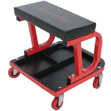 MECHANICS PADDED CREEPER TROLLEY SEAT CAR GARAGE WORK STOOL SWIVEL WHEELS CHAIR 