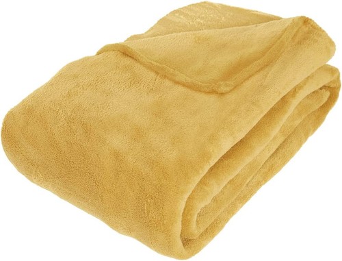 Plaid polaire ocre - , x