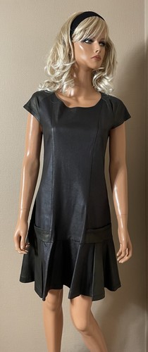 Robe simili cuir marron - en,