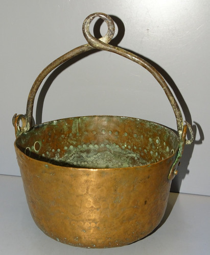 Ancien chaudron cuivre belle - chaudron,