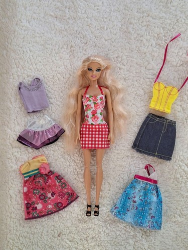 Barbie blonde 7 vêtements - barbie, +