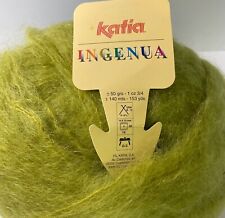 Katia Ingenua Yarn Lot of 2 Lime Green 78 Mohair 13 Poly 9 MerinoWool  New