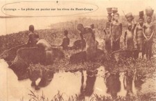 KATANGA - basket fishing on the shores of the upper Congo
