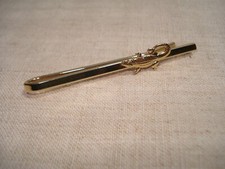 Pince  à Cravate,  Barrette - Plaqué Or - à Motif de Crocodile