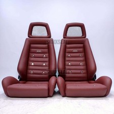 【1 PAIR】AUTHENTIC RECARO LXB BURGUNDY RETRO AMBLA LEATHER【CUSTOMS MAY APPLY】